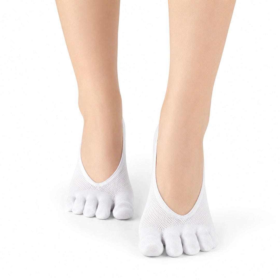 Calcetines con dedos invisibles color blanco unicolor Sowilo, protectores cortos de algodón transpirable ideales para uso escolar o deportivo en Chile.