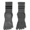 Calcetines para dedos del pie con puntos de silicona color gris Sowilo, accesorio largo y elástico ideal para uso diario con calzado respetuoso.