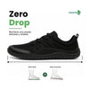 Detalle de construcción robusta en zapatilla outdoor negra.