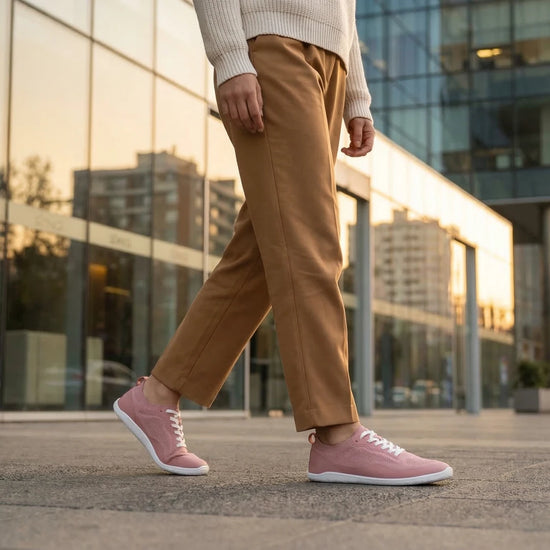 Sowilo Kenaz rosa uso mujer oficina — zapatilla barefoot rosa mujer lifestyle oficina Chile