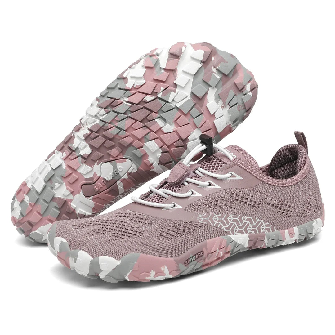 Zapatillas Saguaro Smart II rosa coral mostrando suela y lateral combinadas.