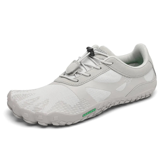 Zapatilla minimalista Saguaro Vitality III gris vista diagonal