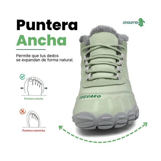 Saguaro Will I menta vista frontal con puntera ancha barefoot.