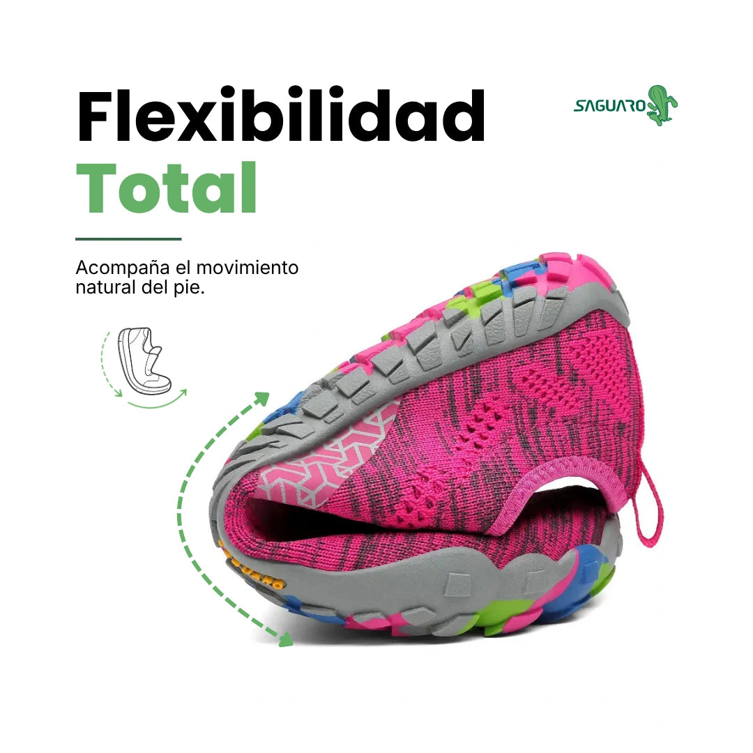 Smart I rosas dobladas demostrando flexibilidad total barefoot.
