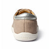MOKA cuero beige mujer vista trasera — zapato barefoot artesanal color beige zero drop Chile
