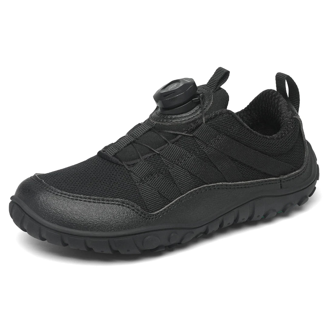 Zapatillas barefoot escolares negras Saguaro — calzado infantil respetuoso para colegio Chile