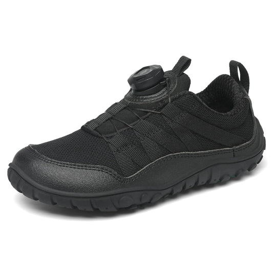 Zapatillas barefoot escolares negras Saguaro — calzado infantil respetuoso para colegio Chile