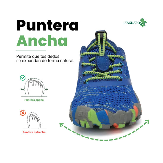 Zapatillas barefoot Saguaro Kids Smart I azul vista frontal