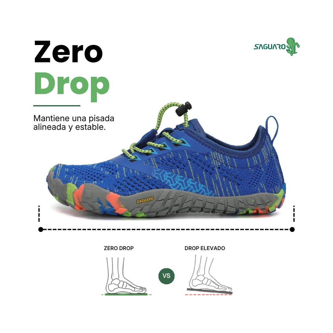 Zapatillas barefoot Saguaro Kids Smart I azules vista lateral externa