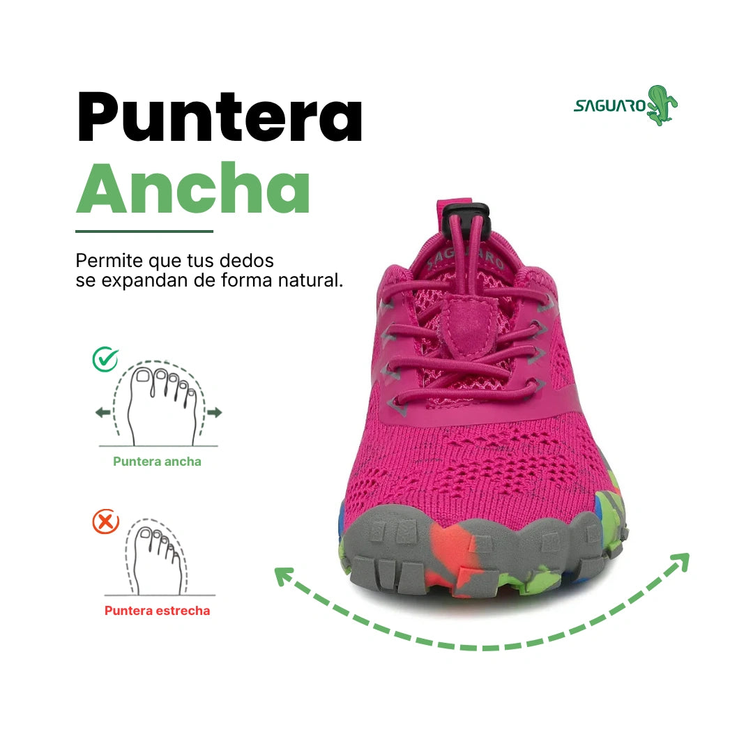 Zapatillas barefoot Saguaro Kids Smart I rosadas vista frontal