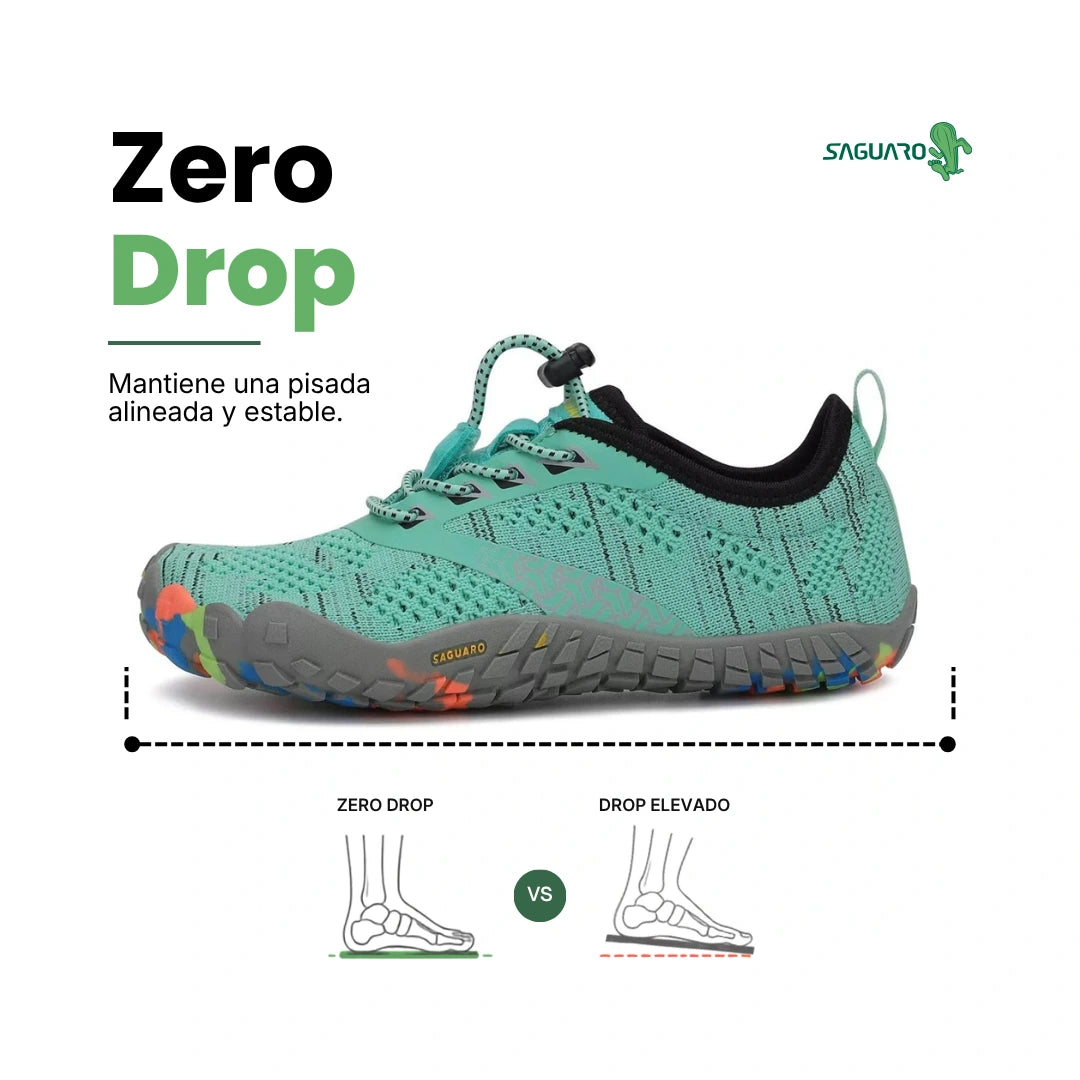 Zapatillas barefoot Saguaro Kids Smart I verdes vista lateral interna