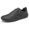 Zapatillas hombre de cuero negro Saguaro Noble IV, calzado ergonómico de estilo minimalista para uso diario en Chile.
